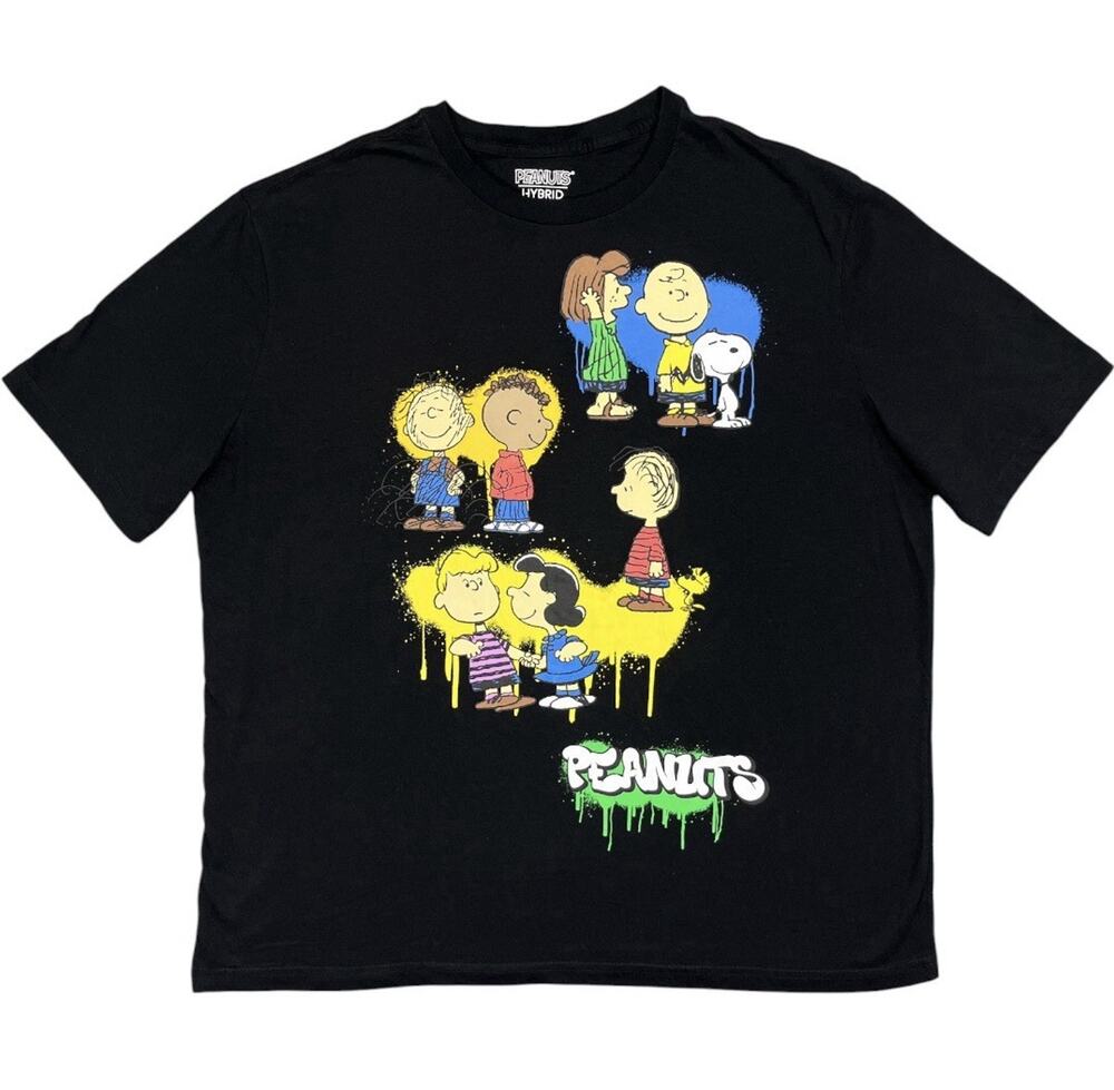 Peanuts Hybird 2XL Black Shirt The Whole Gang